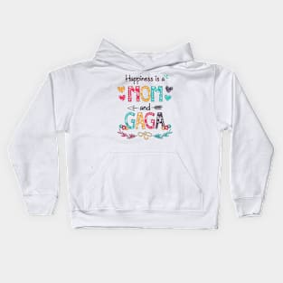 Happiness Is A Mom And Gaga Wildflower Happy Mother's Day Kids Hoodie